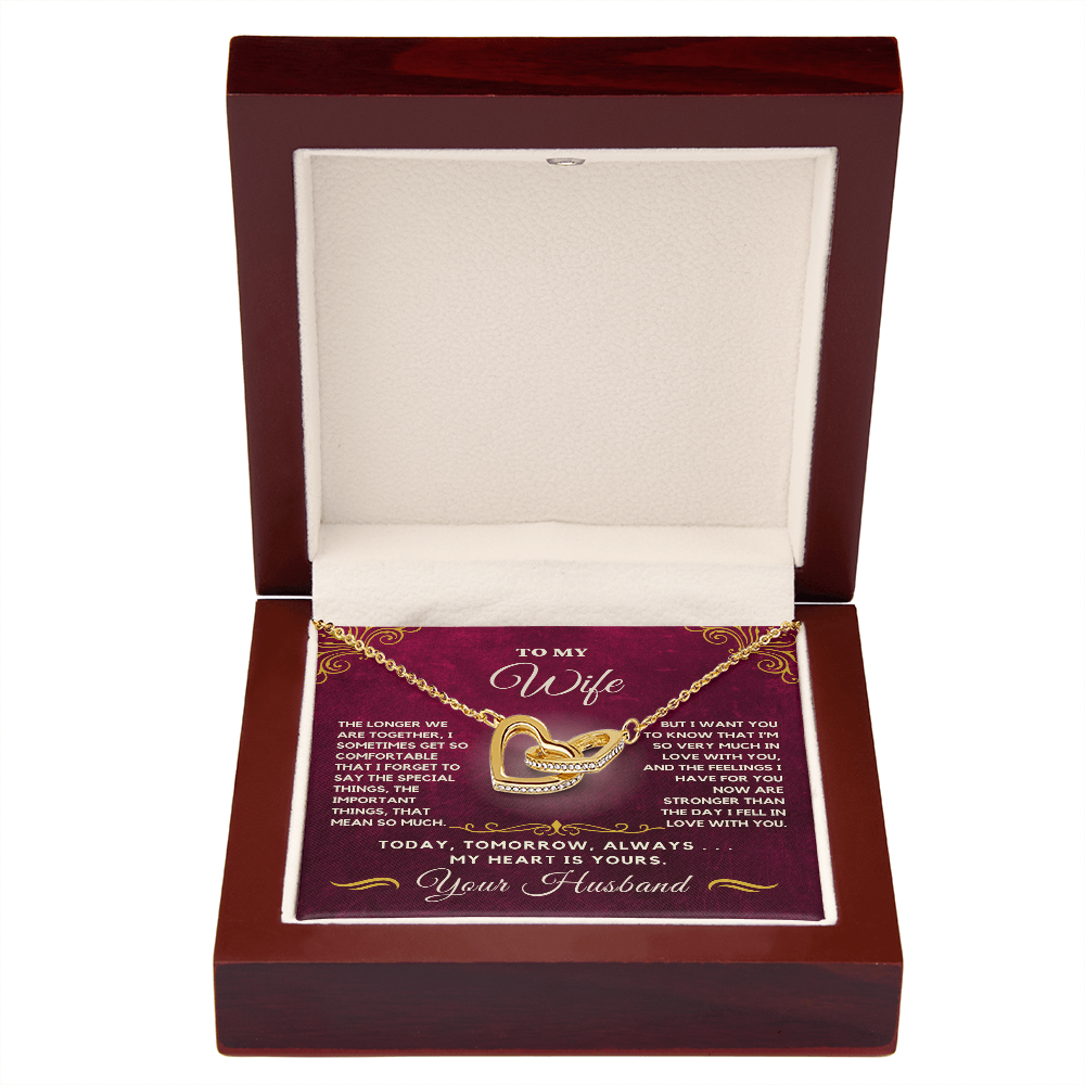 Forever Together Interlinked Hearts Necklace-Tell her you love her more today than yesterday