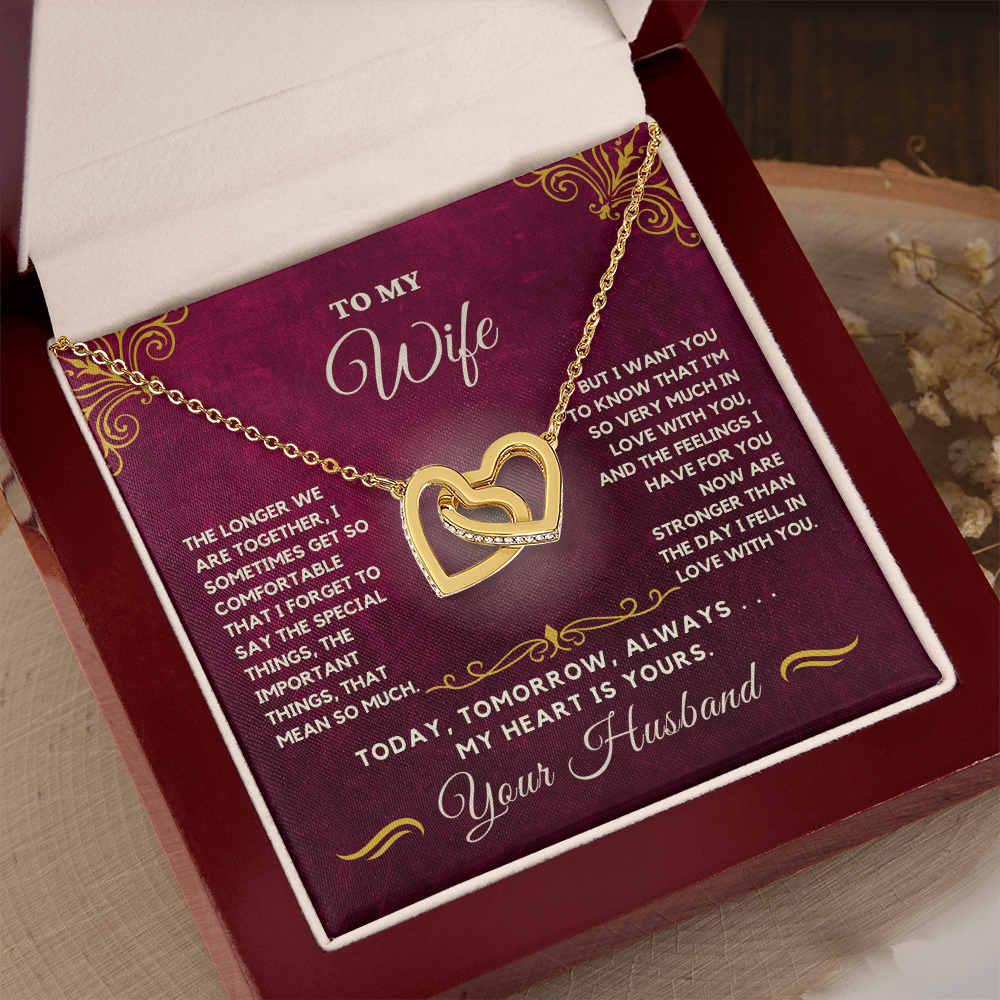 Forever Together Interlinked Hearts Necklace-Tell her you love her more today than yesterday