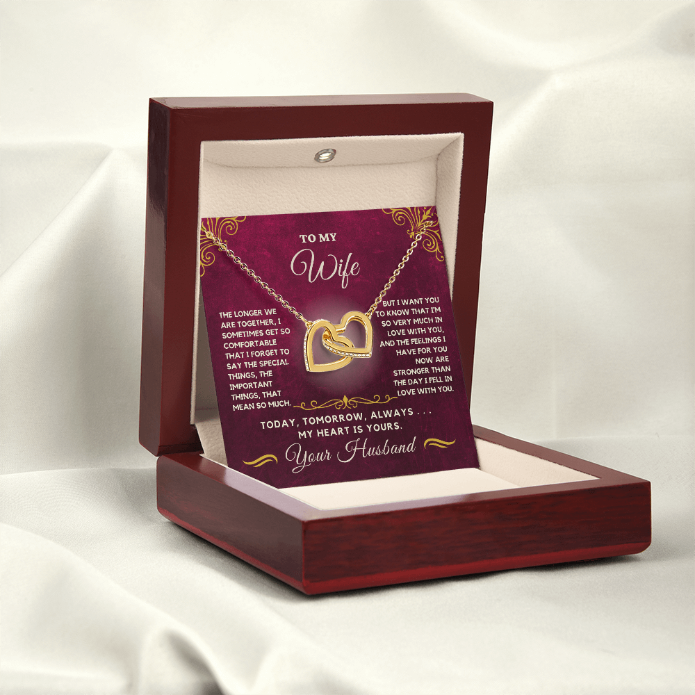 Forever Together Interlinked Hearts Necklace-Tell her you love her more today than yesterday