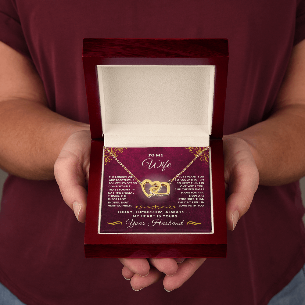 Forever Together Interlinked Hearts Necklace-Tell her you love her more today than yesterday