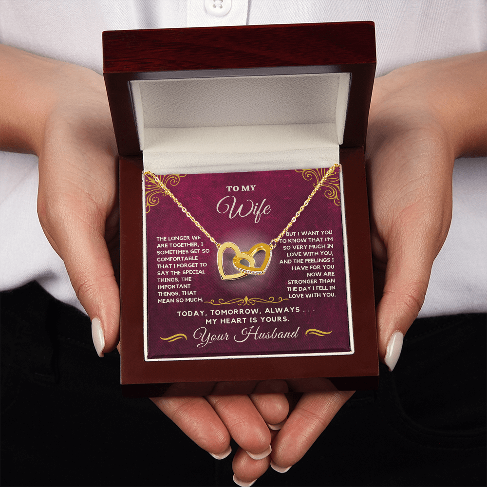 Forever Together Interlinked Hearts Necklace-Tell her you love her more today than yesterday