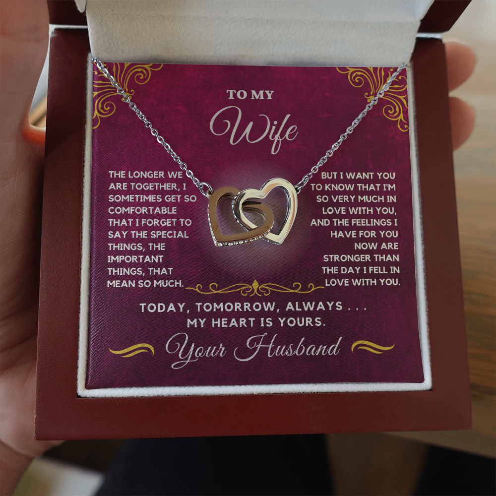 Forever Together Interlinked Hearts Necklace-Tell her you love her more today than yesterday