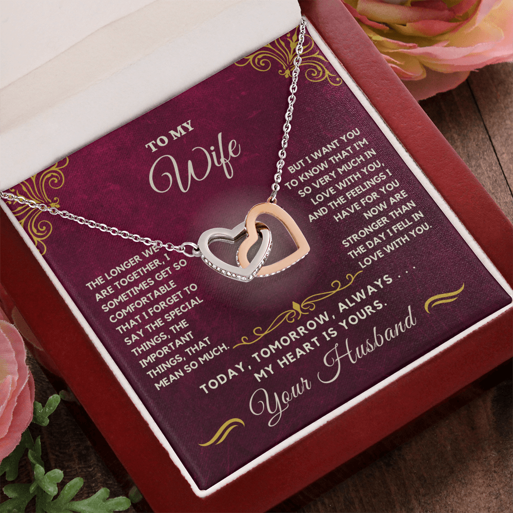Forever Together Interlinked Hearts Necklace-Tell her you love her more today than yesterday