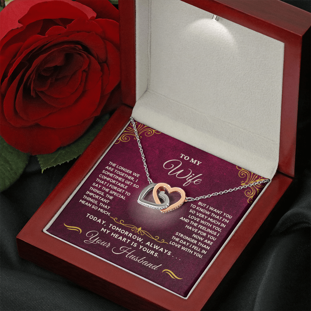 Forever Together Interlinked Hearts Necklace-Tell her you love her more today than yesterday