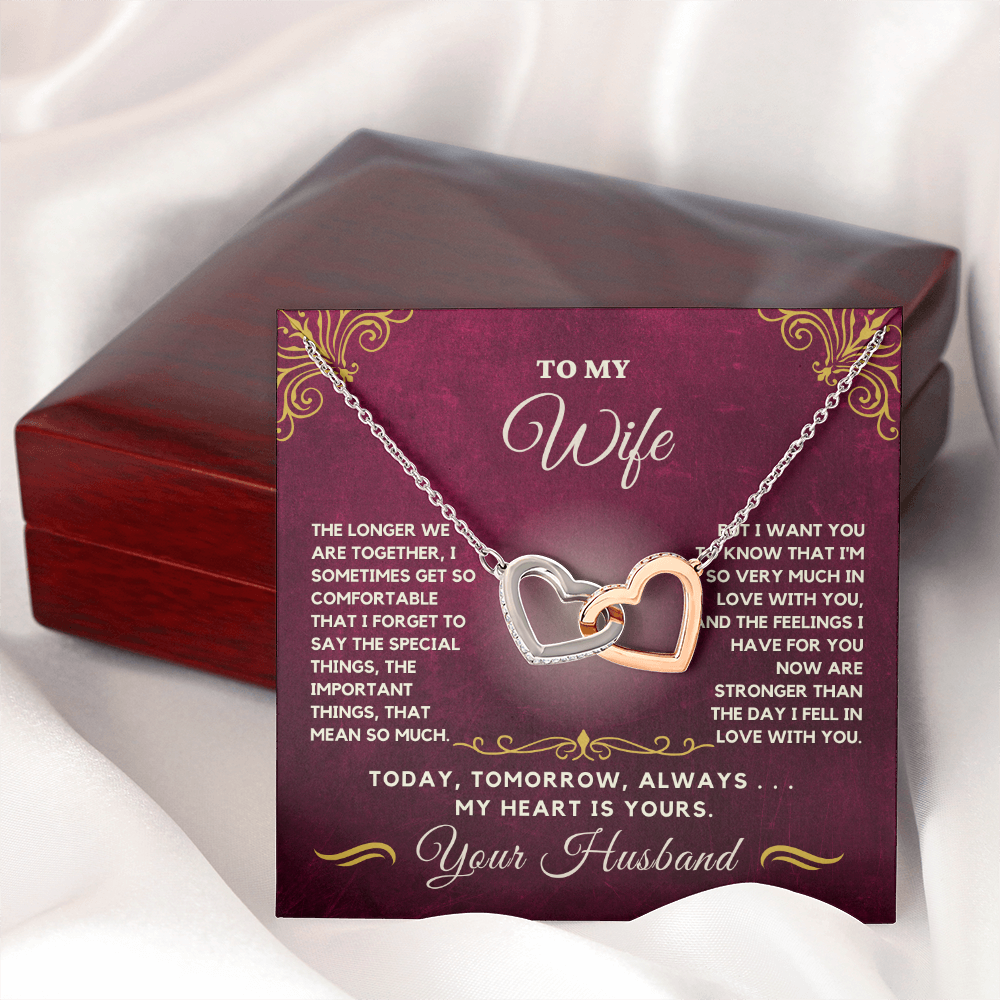 Forever Together Interlinked Hearts Necklace-Tell her you love her more today than yesterday