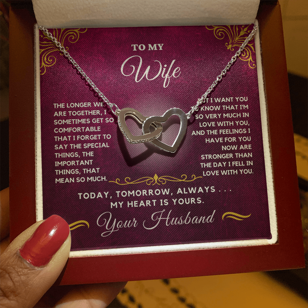 Forever Together Interlinked Hearts Necklace-Tell her you love her more today than yesterday