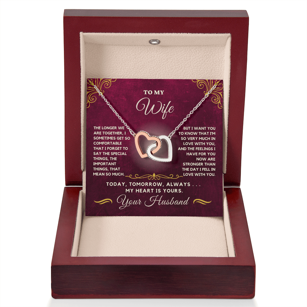 Forever Together Interlinked Hearts Necklace-Tell her you love her more today than yesterday
