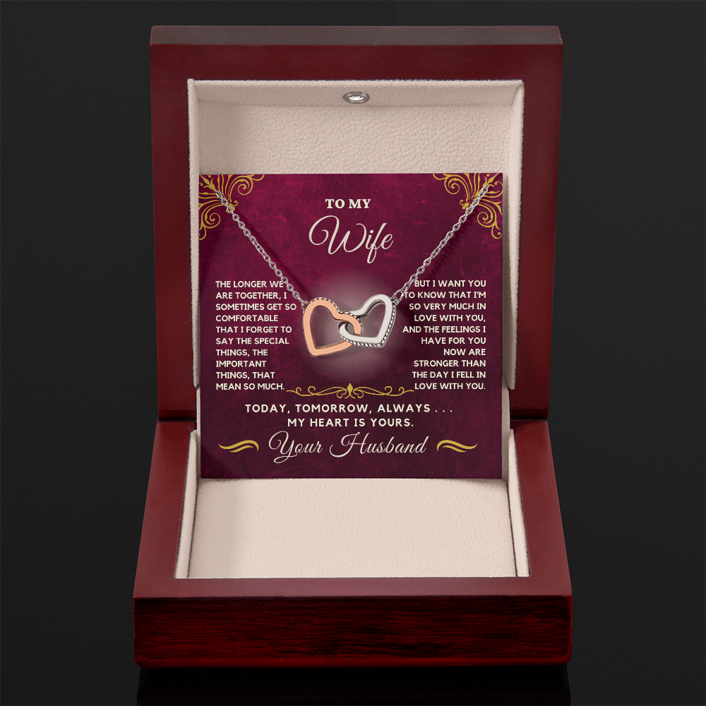 Forever Together Interlinked Hearts Necklace-Tell her you love her more today than yesterday