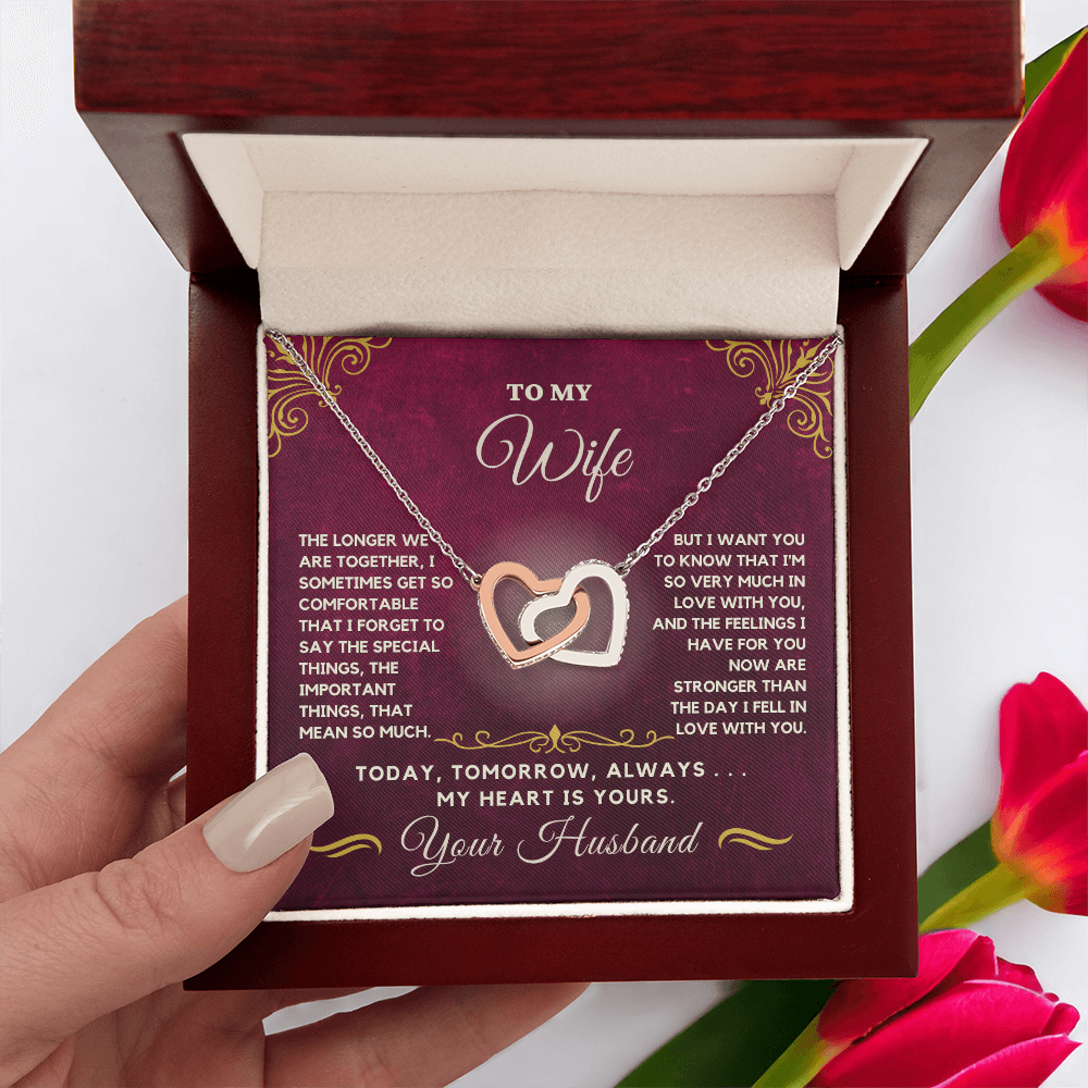 Forever Together Interlinked Hearts Necklace-Tell her you love her more today than yesterday