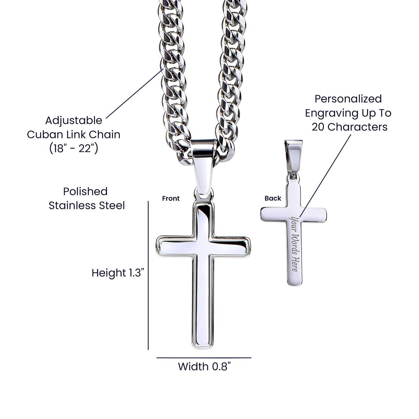 Cuban Chain with Artisan Cross Necklace – A Gift of Strength and Love for Your Son