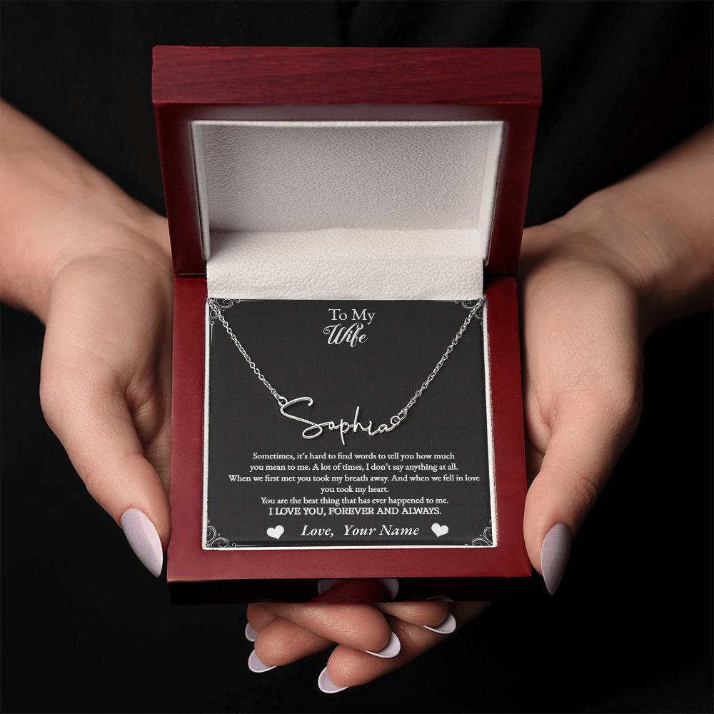 Name Necklace for your beautiful wife-personalized message card