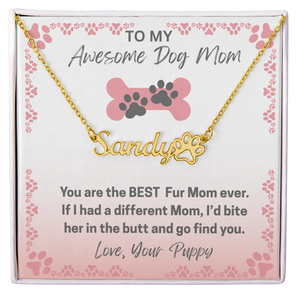 Personalized Dog Paw Name Necklace-available in two finishes