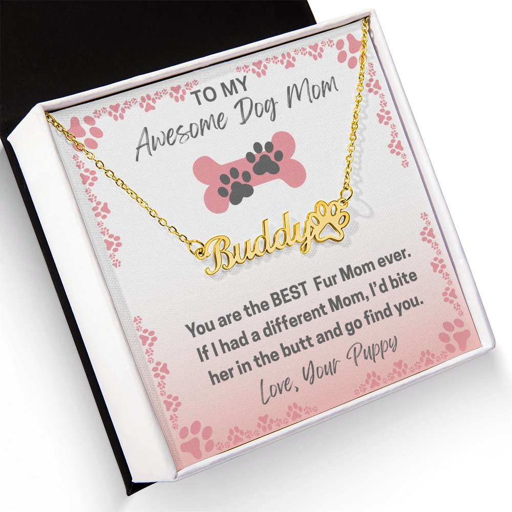 Personalized Dog Paw Name Necklace-available in two finishes