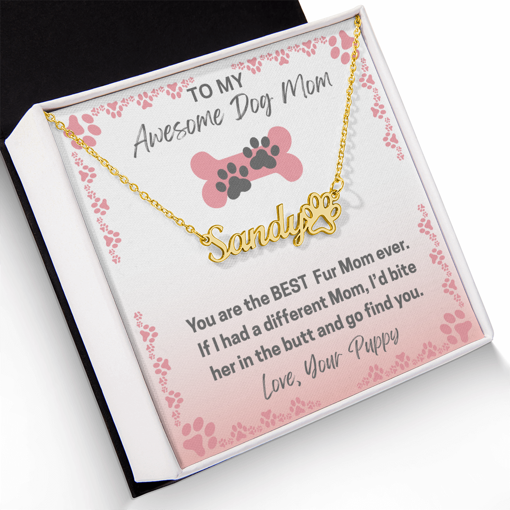 Personalized Dog Paw Name Necklace-available in two finishes
