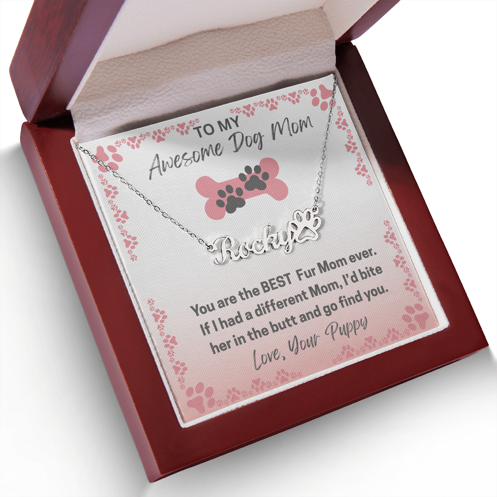 Personalized Dog Paw Name Necklace-available in two finishes