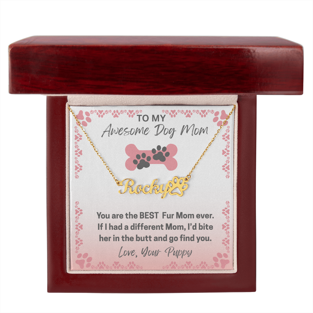 Personalized Dog Paw Name Necklace-available in two finishes