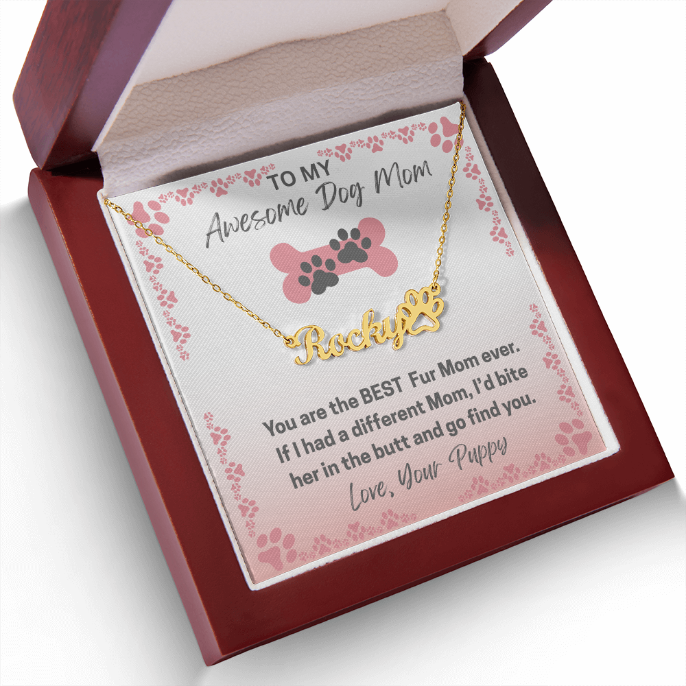 Personalized Dog Paw Name Necklace-available in two finishes