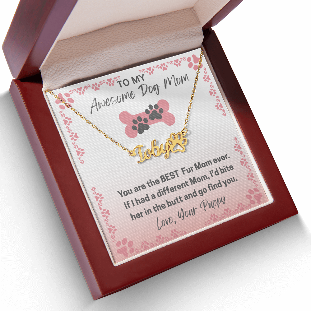 Personalized Dog Paw Name Necklace-available in two finishes