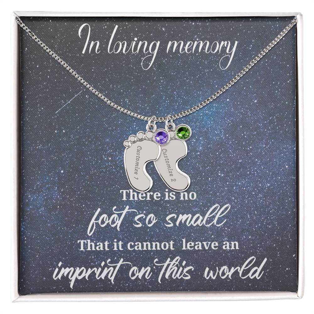 Loss of a child-baby feet Memorial pendant - keep them with you always