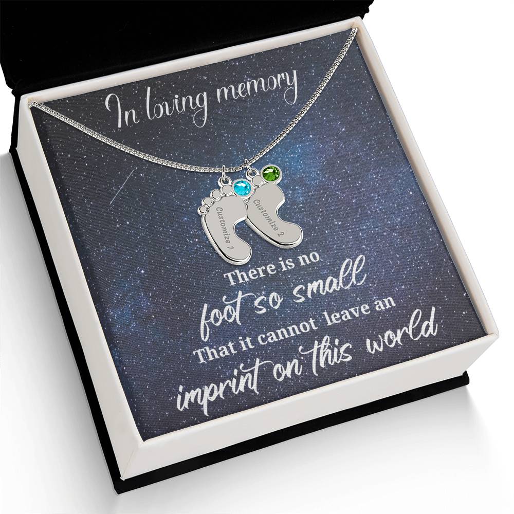Loss of a child-baby feet Memorial pendant - keep them with you always