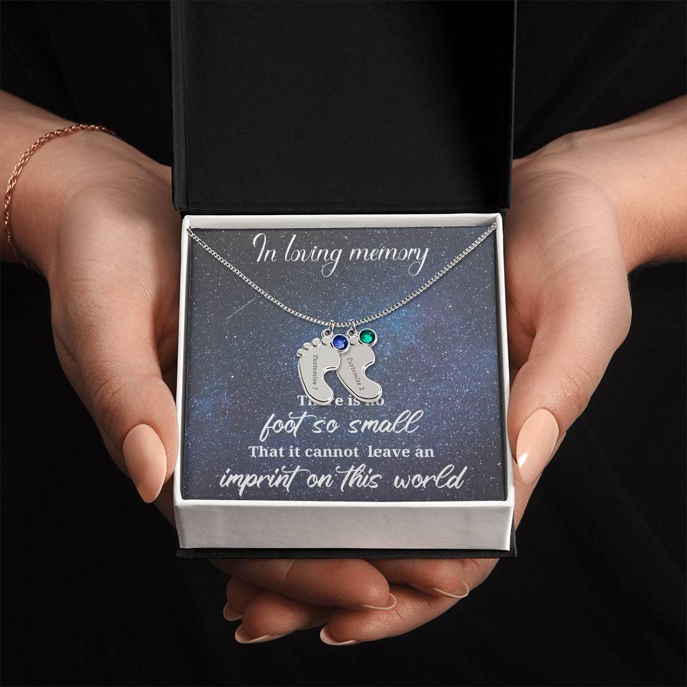 Loss of a child-baby feet Memorial pendant - keep them with you always