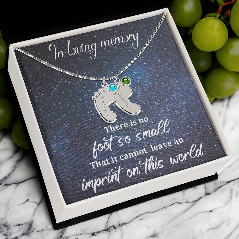Loss of a child-baby feet Memorial pendant - keep them with you always