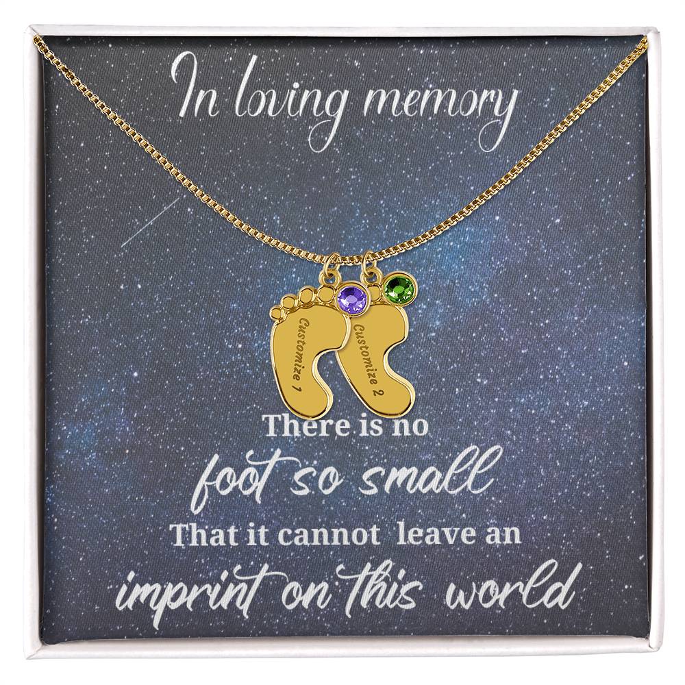 Loss of a child-baby feet Memorial pendant - keep them with you always
