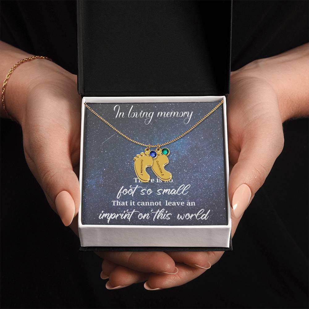 Loss of a child-baby feet Memorial pendant - keep them with you always