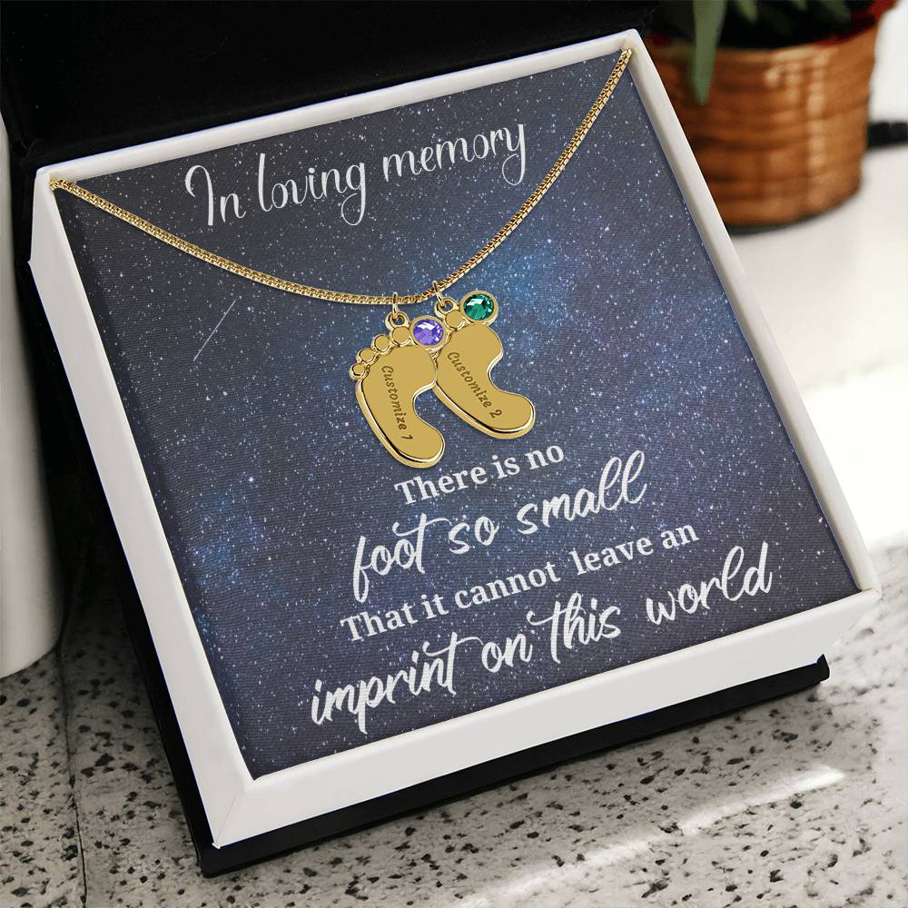 Loss of a child-baby feet Memorial pendant - keep them with you always