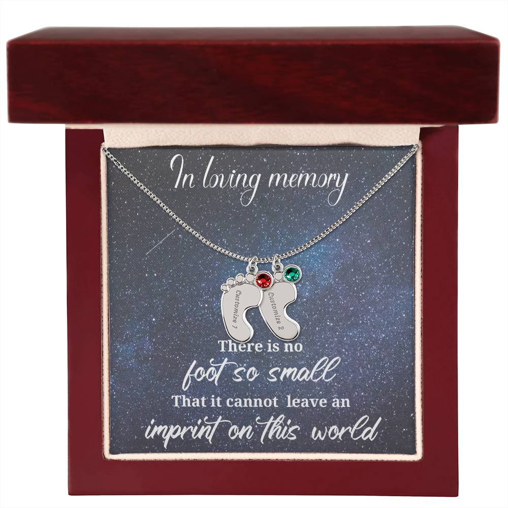 Loss of a child-baby feet Memorial pendant - keep them with you always