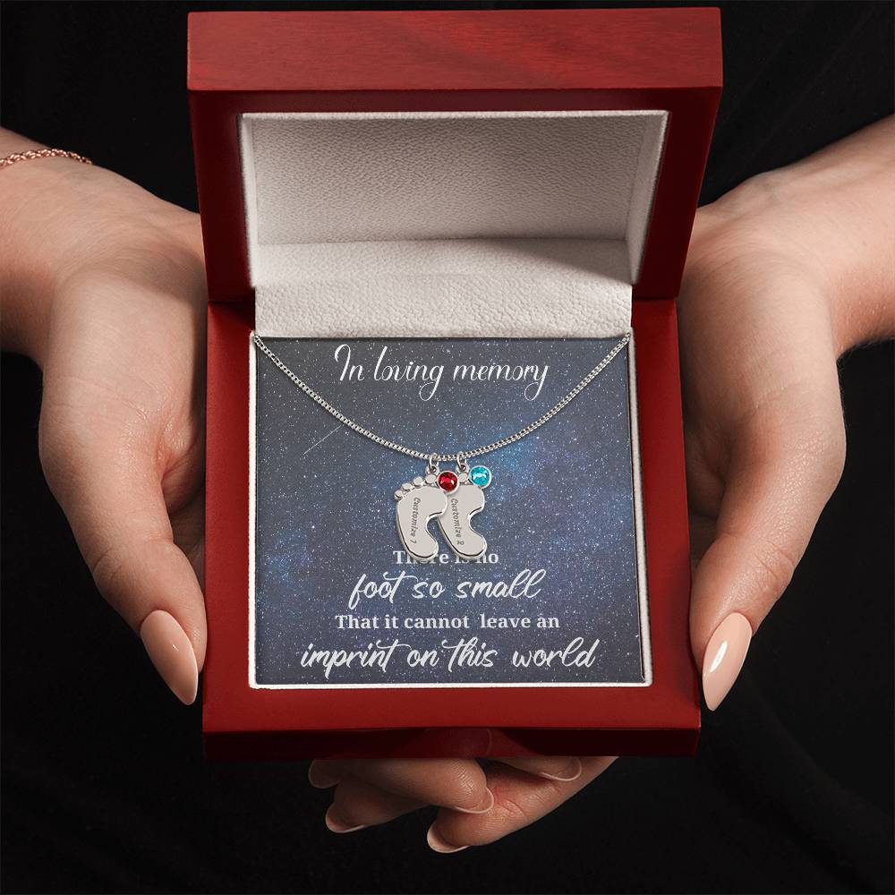 Loss of a child-baby feet Memorial pendant - keep them with you always