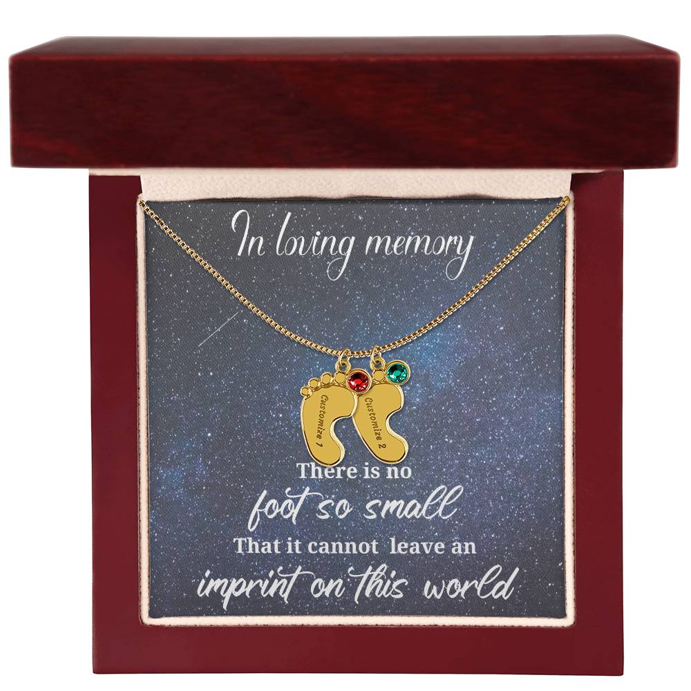 Loss of a child-baby feet Memorial pendant - keep them with you always
