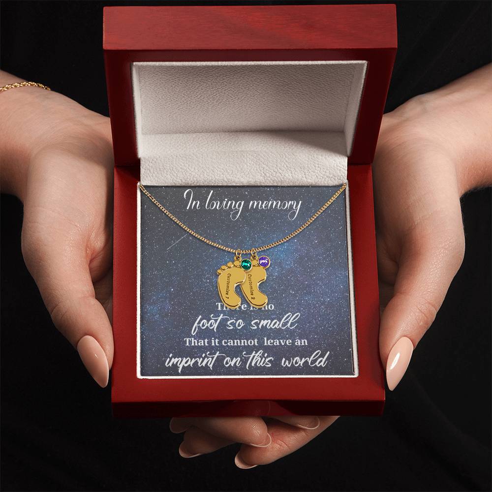 Loss of a child-baby feet Memorial pendant - keep them with you always