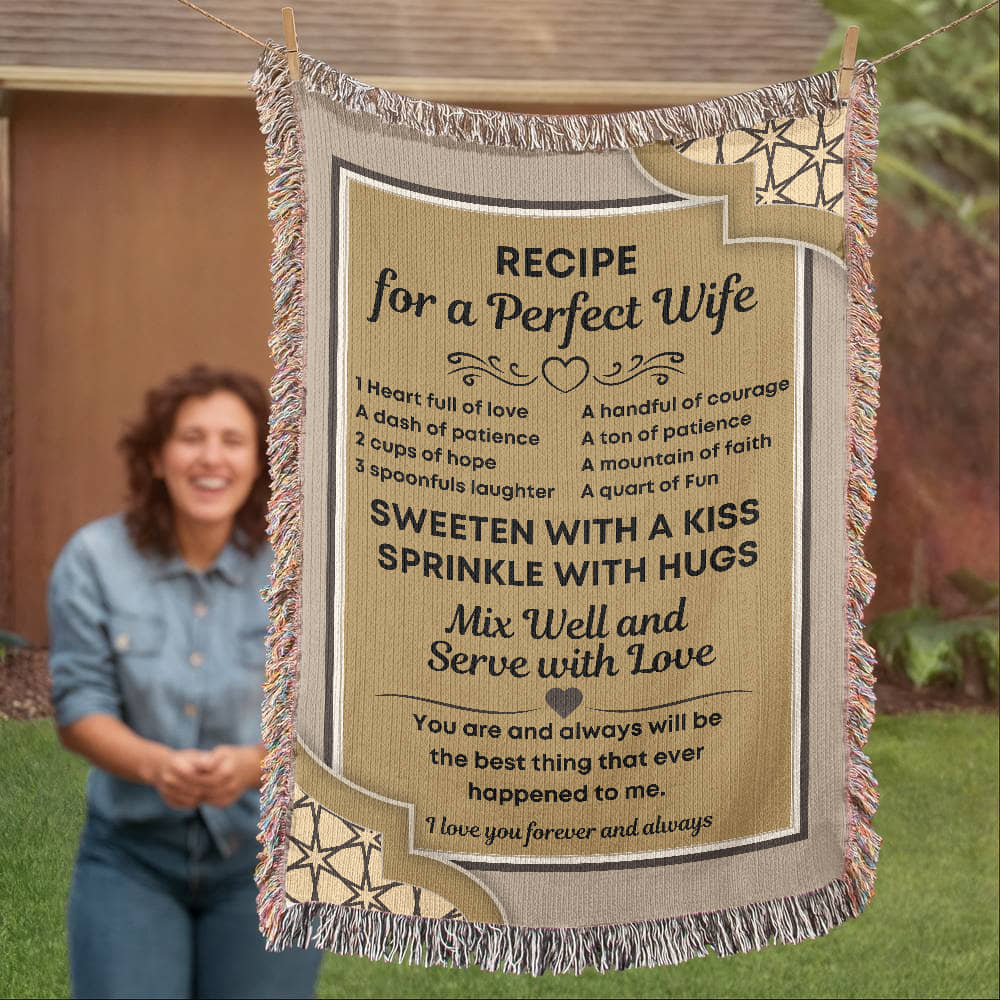 Perfect Wife Recipe Woven Blanket