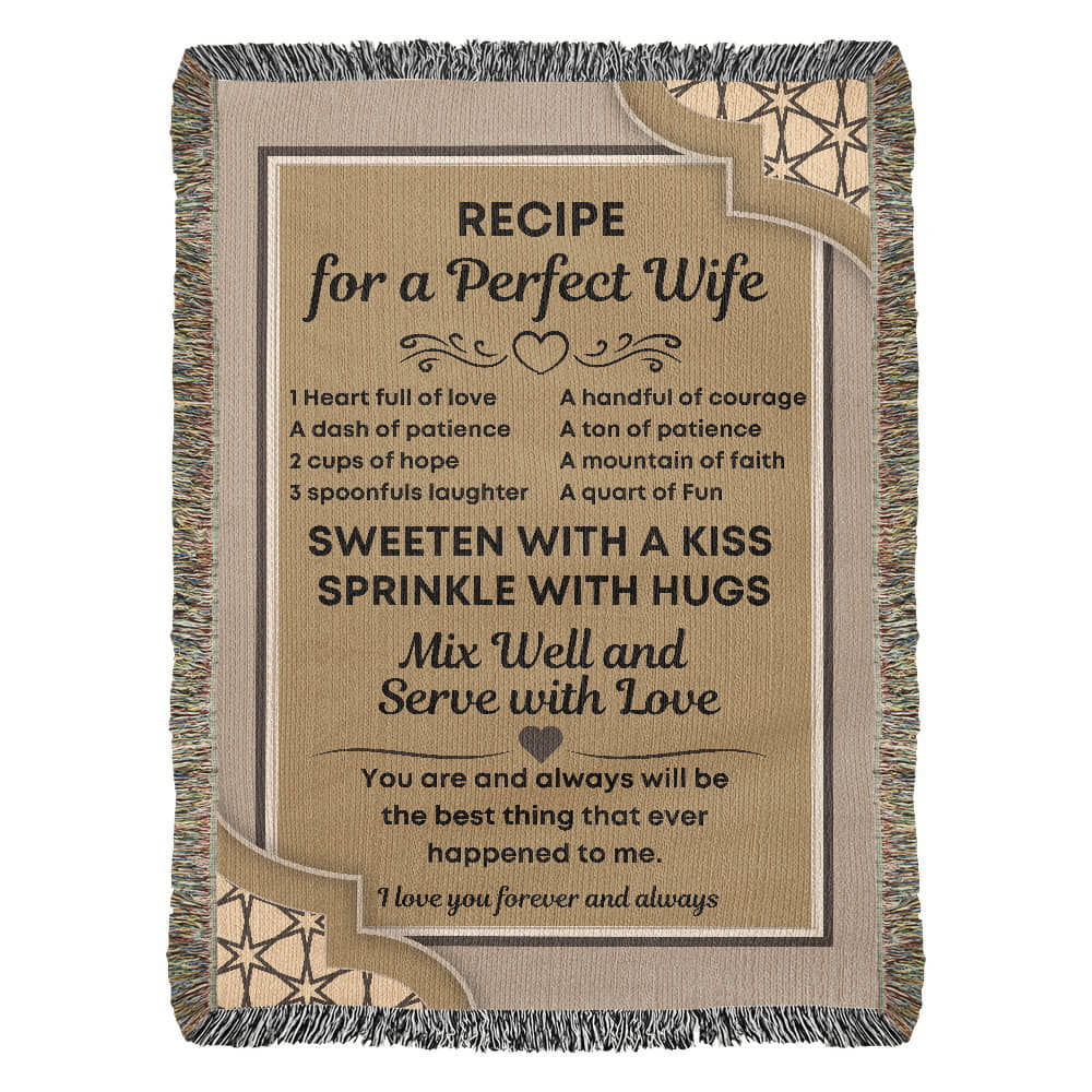 Perfect Wife Recipe Woven Blanket