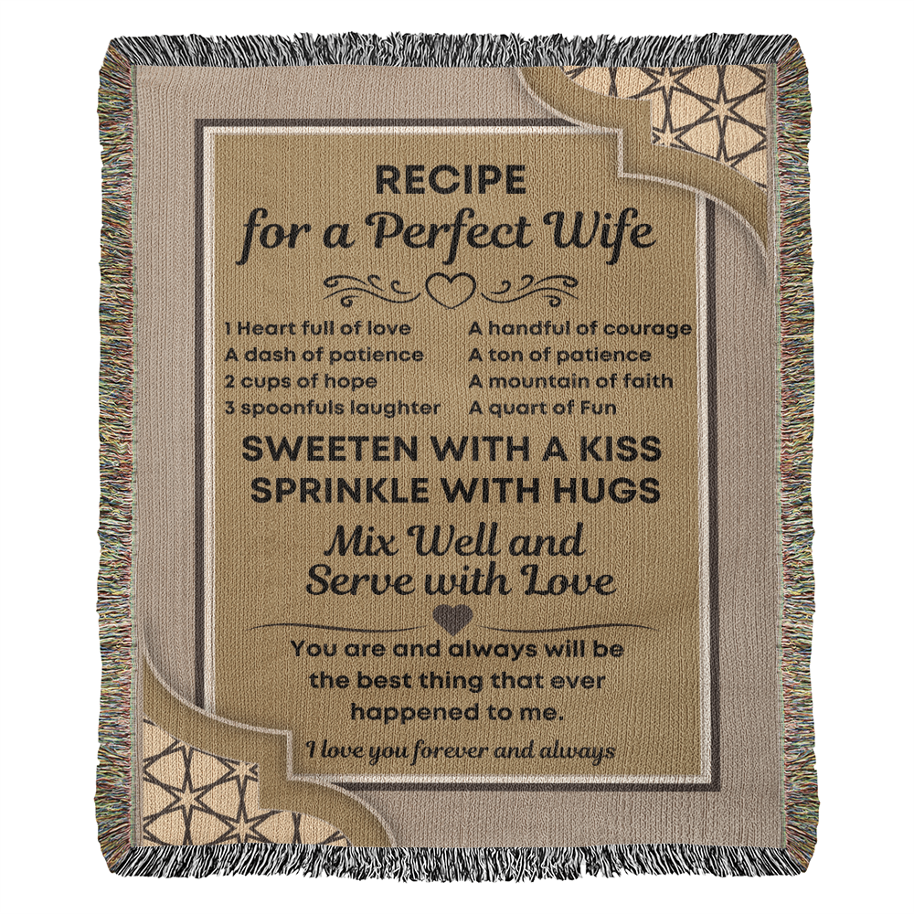 Perfect Wife Recipe Woven Blanket