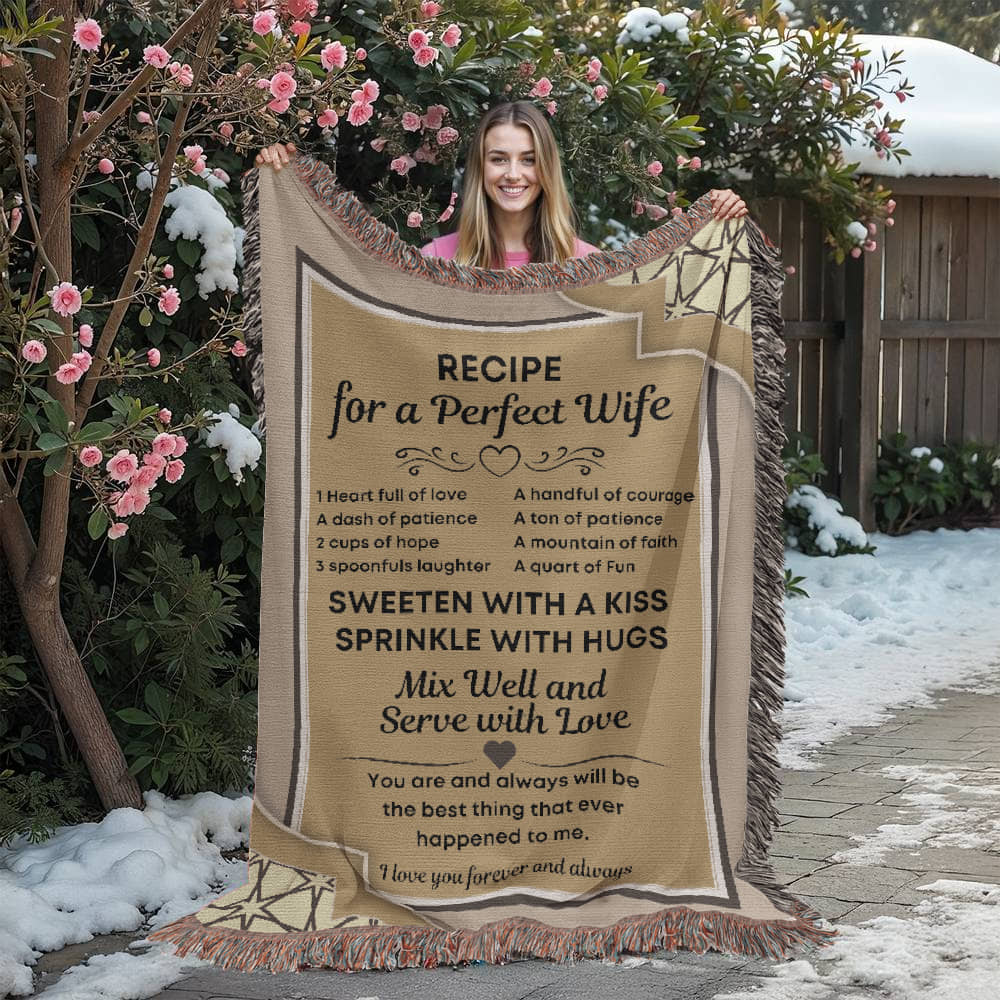 Perfect Wife Recipe Woven Blanket