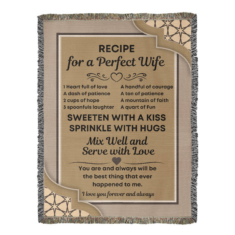 Perfect Wife Recipe Woven Blanket
