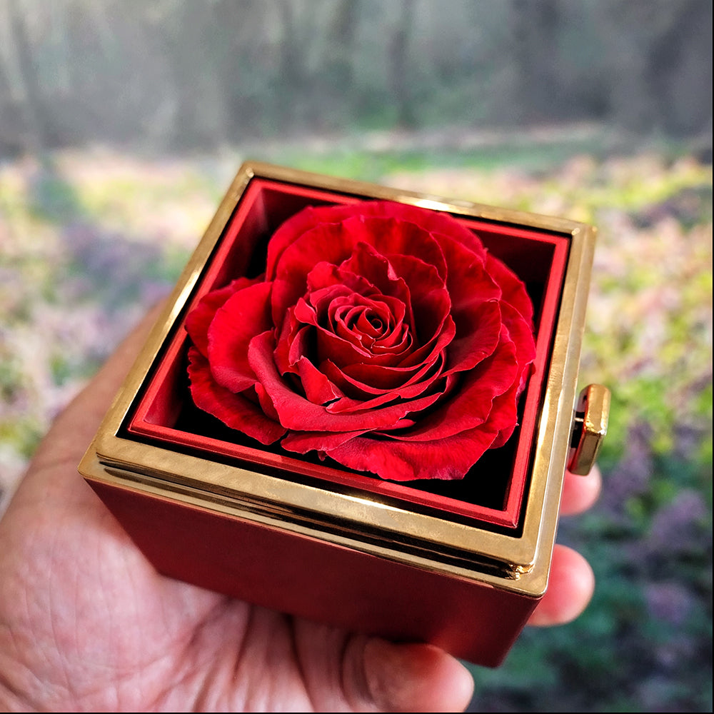 💖To My Beautiful Wife – Love Knot Necklace in Preserved Rose Box | Romantic Gift from Husband