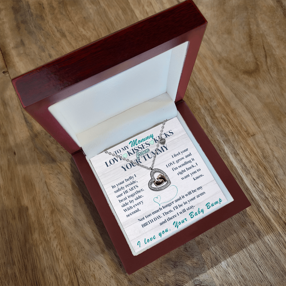 Baby Feet Heart Necklace from Your Tummy- Adorable necklace for the Mother-to-Be.