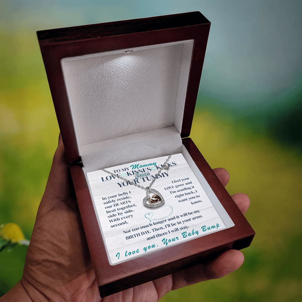 Baby Feet Heart Necklace from Your Tummy- Adorable necklace for the Mother-to-Be.
