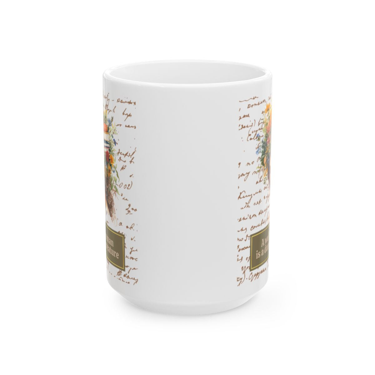 Literary Mug for Women - 'A Well-Read Woman' Quote, Flowers and Books, Ideal for Readers, Coffee & Tea Mug, 11oz and 15oz Sizes