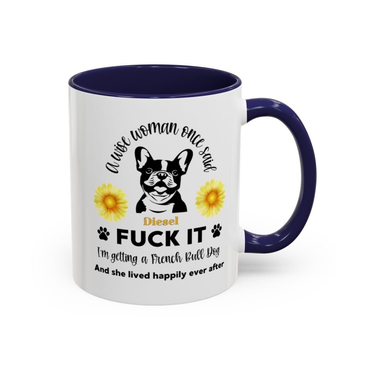 Funny French Bulldog Coffee Mug, Frenchie Tea Cup, Dog Lover Gift, Colorful Ceramic Mug, Cute Puppy Gift
