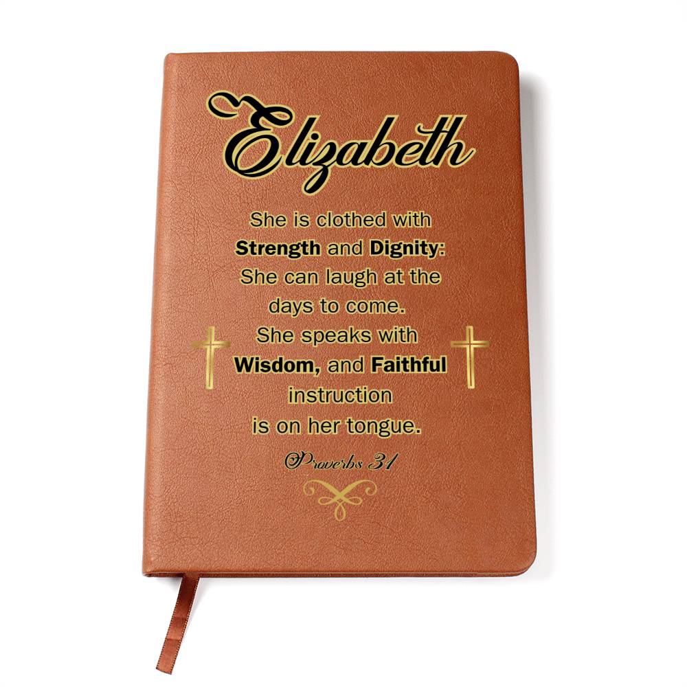 Personalized Proverbs 31 Journal - She is clothed with Strength and Diginity