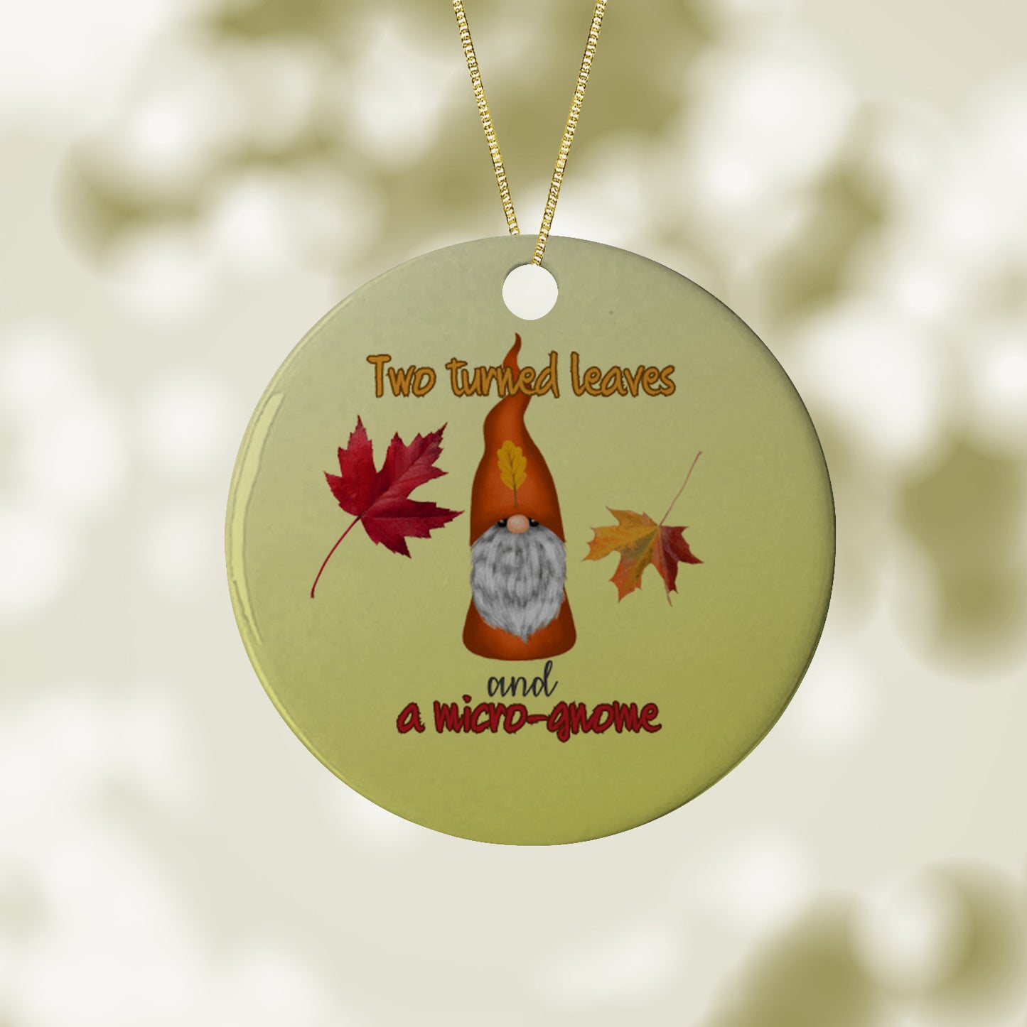 Two Turned Leaves and a Micro-Gnome: funny ornament for the D.J. in your life