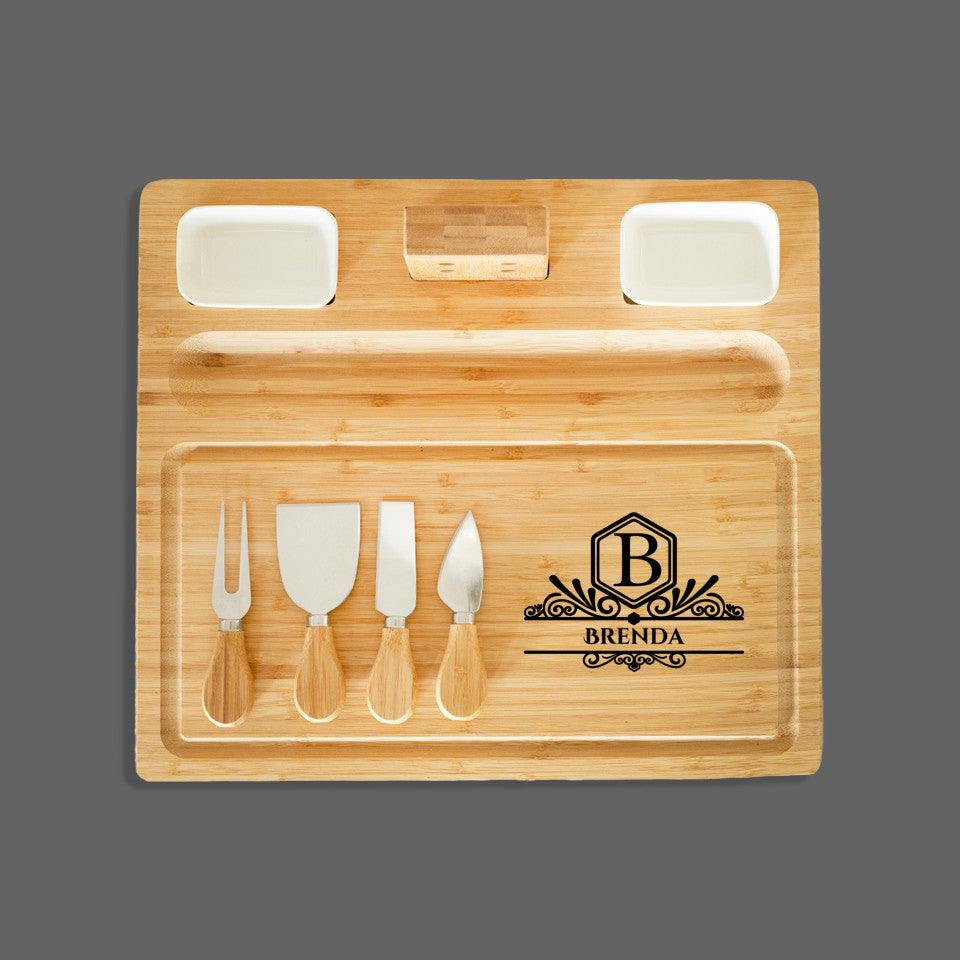 Monogrammed Bamboo Charcuterie Board