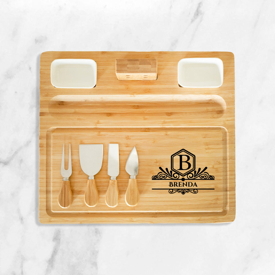 Monogrammed Bamboo Charcuterie Board