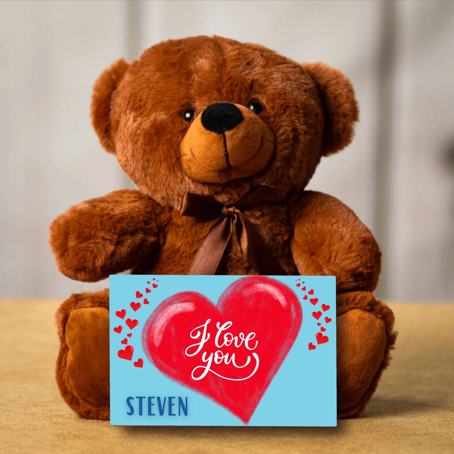 Personalized 'I love you' bear - Available in 3 adorable sizes!