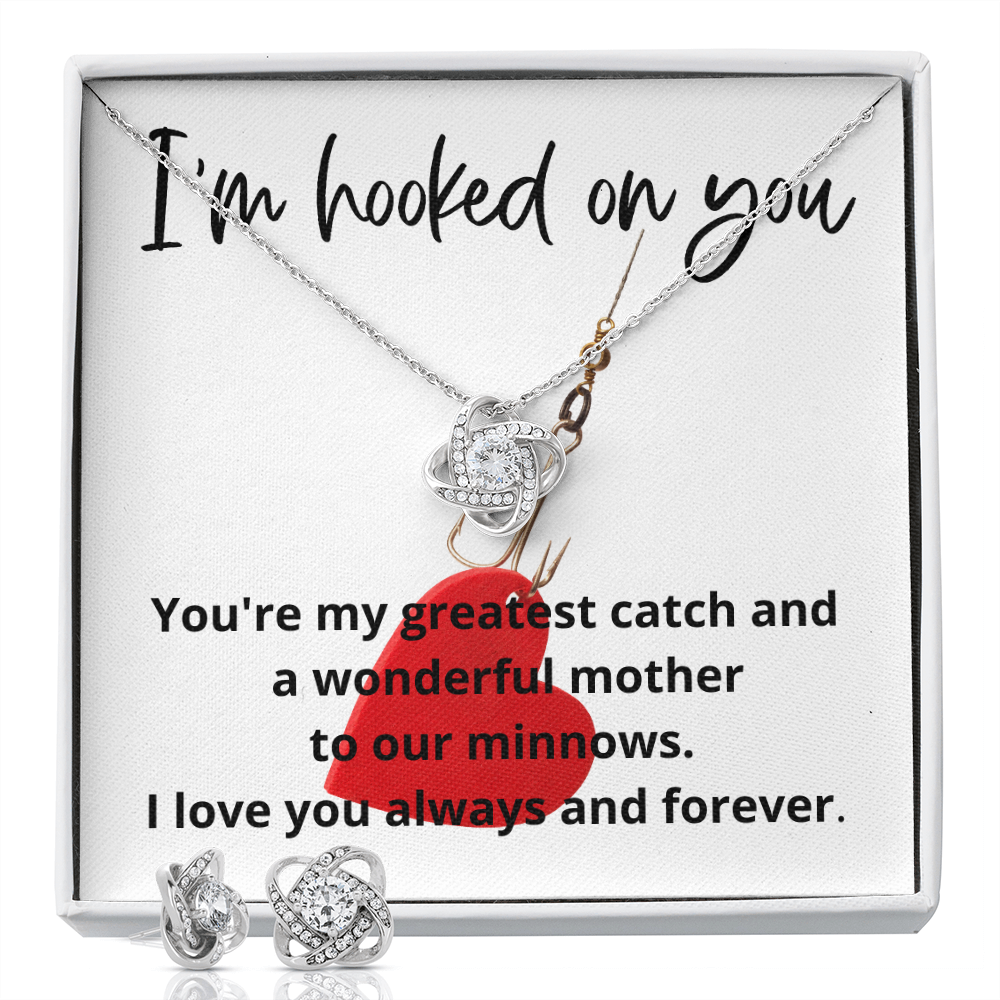 Love Knot necklace and earring set for the wonderful woman in your life- perfect gift!