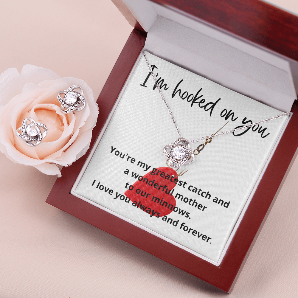 Love Knot necklace and earring set for the wonderful woman in your life- perfect gift!